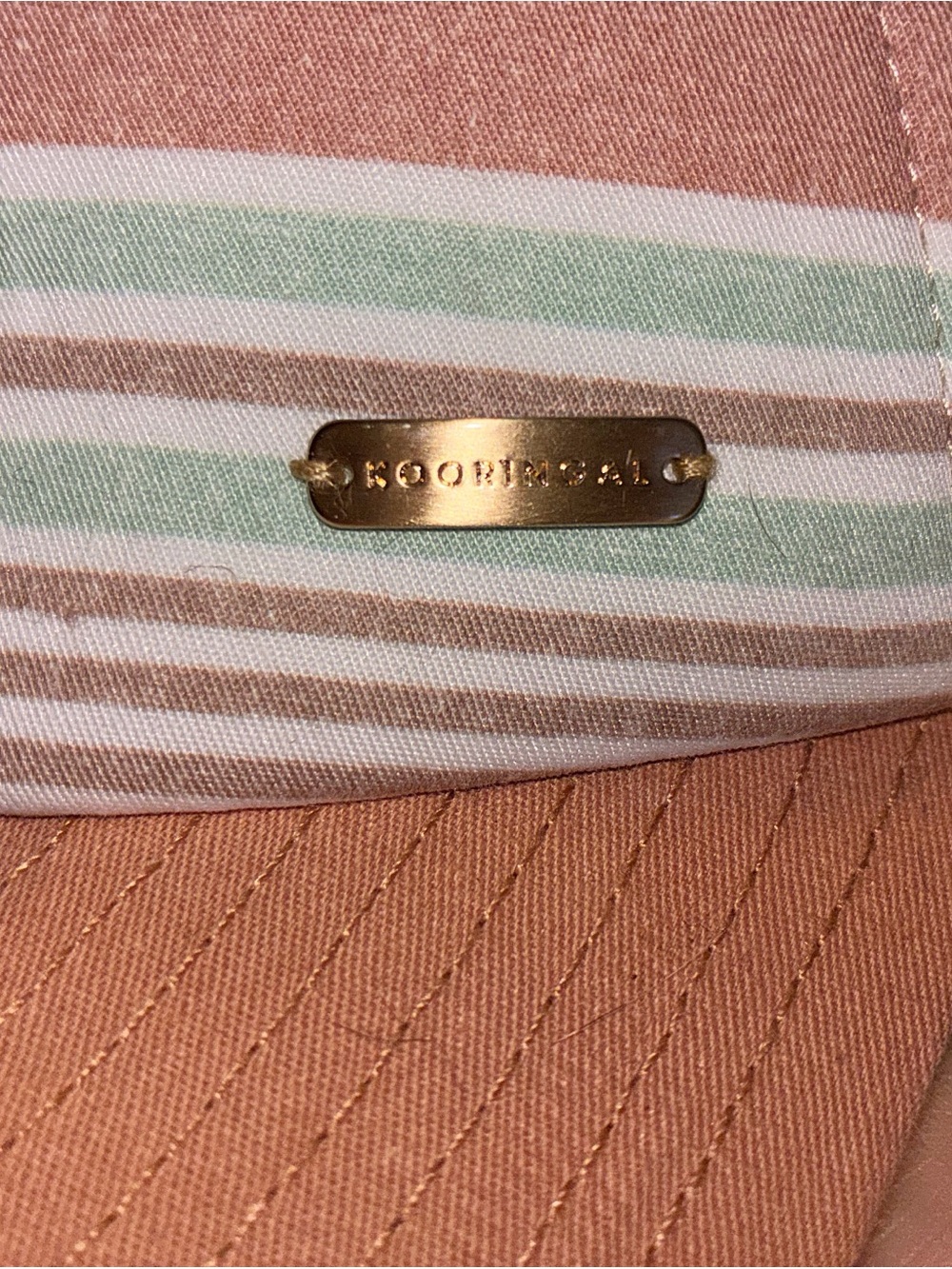 Striped Dusty Rose Trucker Cap - Picture 2 of 4